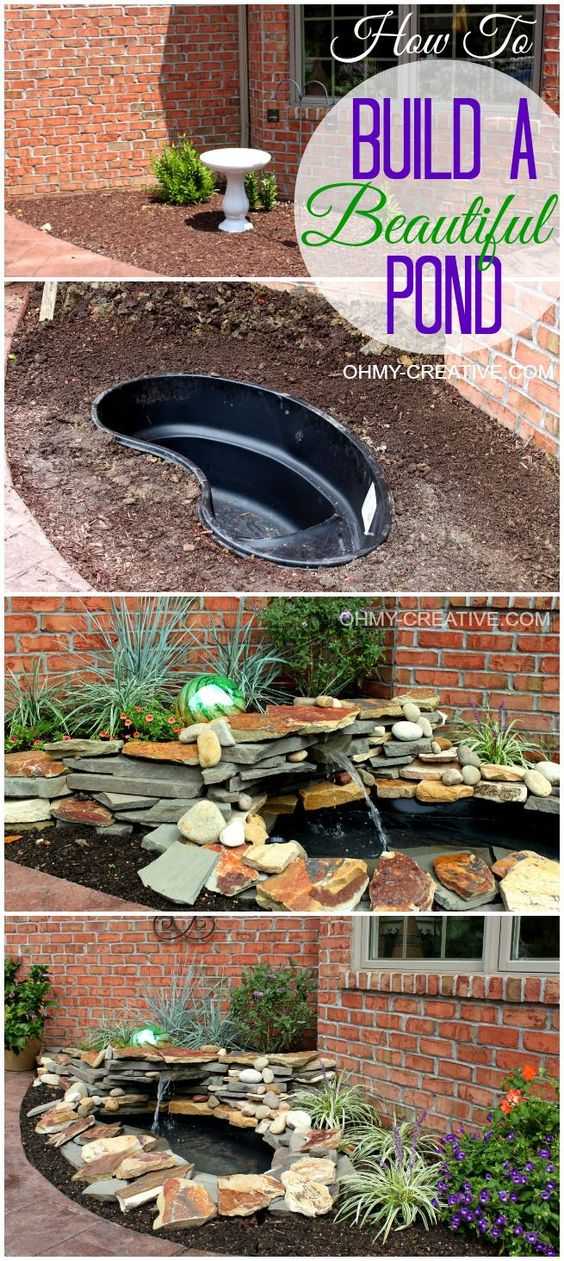 Add a small pond to your front garden for some tranquillity. Via Oh My! Creative