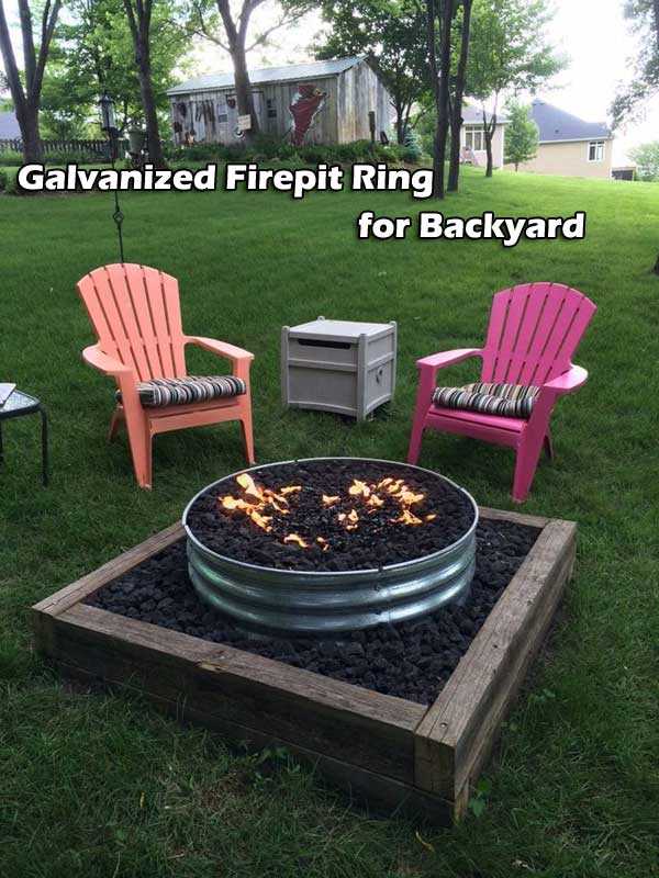A galvanized fire pit ring is both resourceful and modern. Via Renoguide