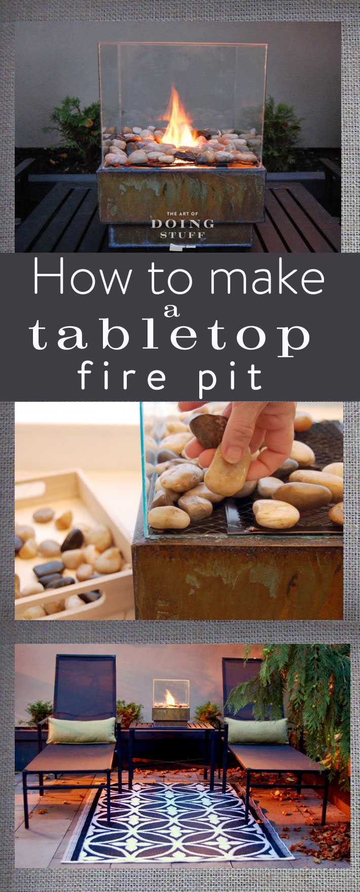 If you're short on space, this tabletop fire pit is perfect for you. Learn how to make it at The Art of Doing Stuff