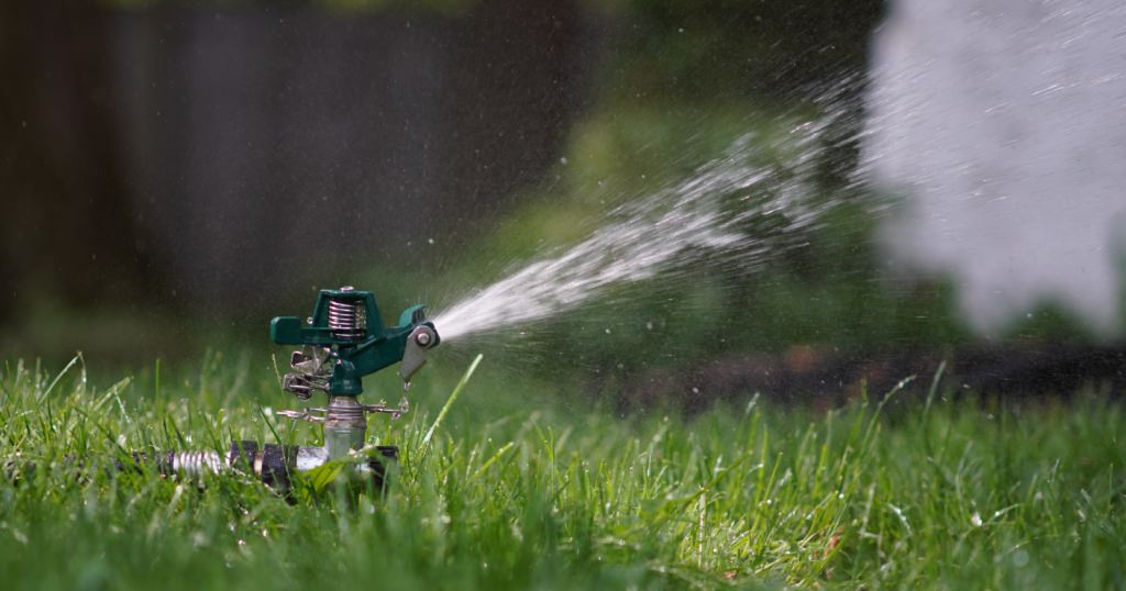 Watering new sod with a sprinkler makes things much easier